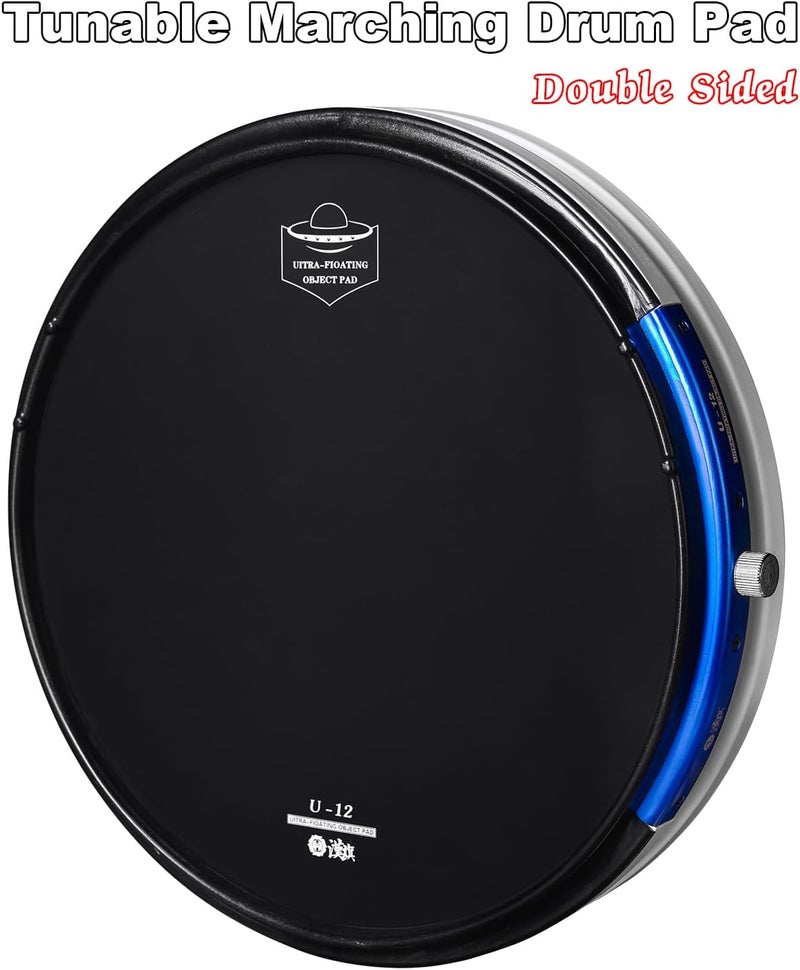 HUN U12 Tunable Marching Pad, 12 inch Snare Drum Pad with Bag, Double Sided Drum Pad, Snare Pad with Rim,Snare Sound, real feeling, Snare Pad for practicing.Christmas Gift. - Image 1